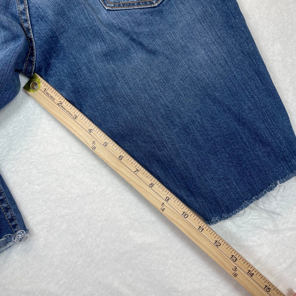 Levis 511 30' Waist Cut Off Denim‎ Shorts sz 10/12 Blue Med Wash Raw Hem Bermuda - Picture 8 of 10